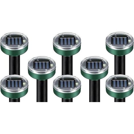 4 pièces Solar Ultrasons Pilote de taupe Imperméable Repousse les serpents Rongeurs Jardin - Lot standard...