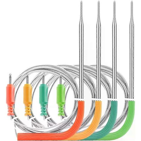 Inkbird BBQ Farbige Fleischsonde, lebensmittelecht, für digitales Grillthermometer, Heimkochen, nur mit Fleischsensor, kompatibel mit IBBQ-4T WLAN (1/4)