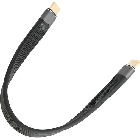 Câble USB-C mâle vers USB-C, transfert de données 10 Gbit/s, charge rapide PD100 W, FPC, compatible avec la projection HD 4K 60 Hz. (1/5)