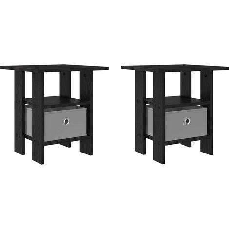 Maison Exclusive - Nachttisch 2 pcs Schwarz Eichen-Optik 41 x 40
