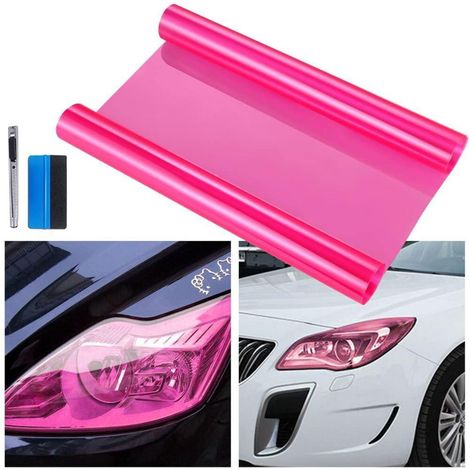 Film teinté pour phares et feux arrière auto adhésif rose 30,5x121,9cm (1/5)