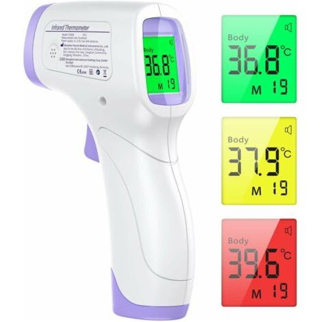 Termometro frontale per adulti, termometro senza contatto con display LCD, termometro a infrarossi per neonati, bambini e adulti, termometro a infrarossi con lettura rapida e 99 misurazioni registrate (1/5)