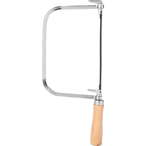 Outil de coupe réglable en forme de U, scie à pain avec manche en bois et 5 cordes de scie à main (1/5)
