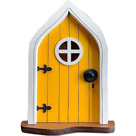 Porte De Fée En Bois - Décoration De Jardin Extérieure Pour Arbre - Porte Miniature Pour Contes De Fées - 1 Pièce (1/5)