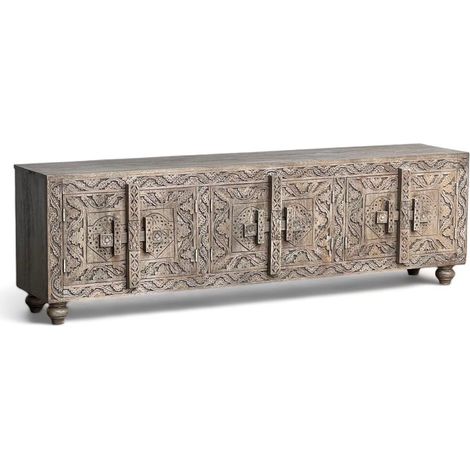 Mueble Tv Madera 200X40X61 Tallado