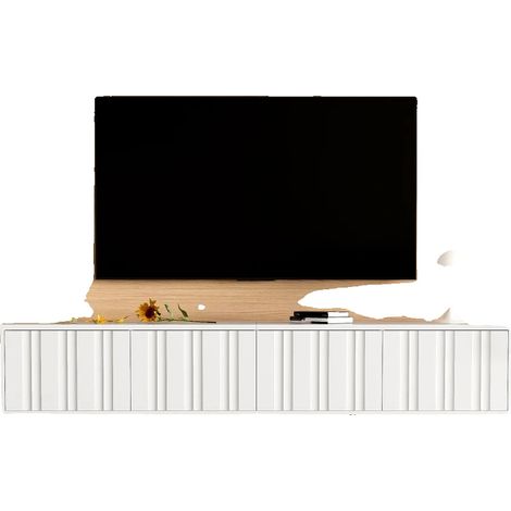 Mobile porta TV, design moderno, struttura robusta, colore bianco (1/2)