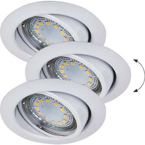 Set 3 faretti da incasso Rabalux Lite 1049 GU10 bianchi (1/4)