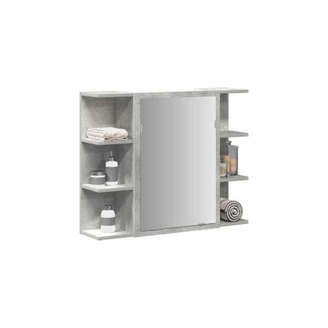 Armoire à miroir de bain Gris béton 80x20,5x64 (1/5)