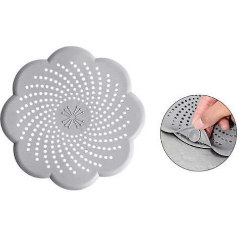 Couvercle de siphon de sol en forme de fleur blanche, couvercle de siphon de sol en silicone anti-colmatage et résistant aux odeurs pour évier de cuisine (1/5)