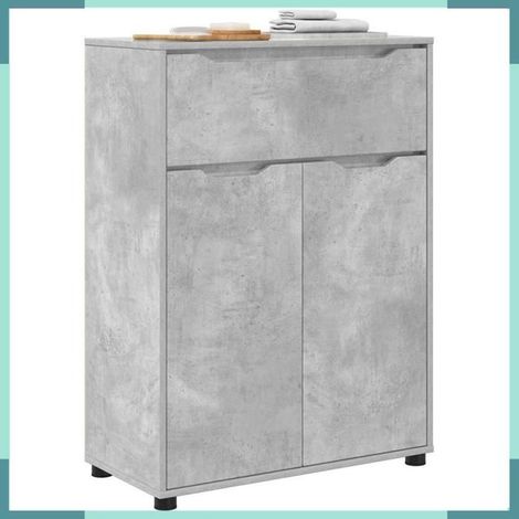 Meuble de salle de bain - 888770 - Gris béton - 72,5x36,5x100 cm - Grand rangement (1/5)