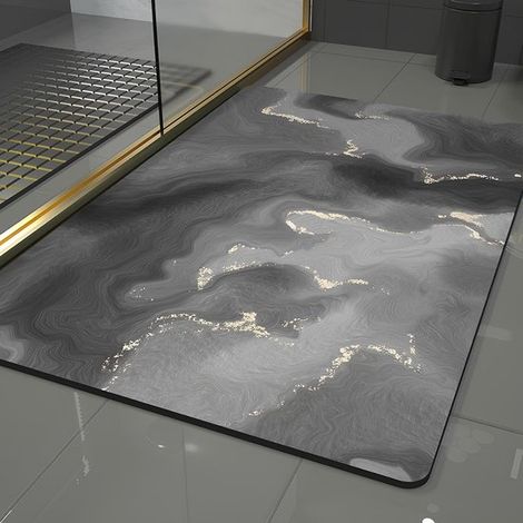 Alfombrilla de baño - Alfombrilla de baño de tierra de diatomeas - Alfombrilla de baño de piedra suave, cómoda, súper absorbente y antideslizante (6090 cm) (1/4)