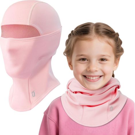 Kinder Sturmhaube Winter, Warm Fleece Winddicht Skimaske für Jungen Mädchen Rosa (1/5)