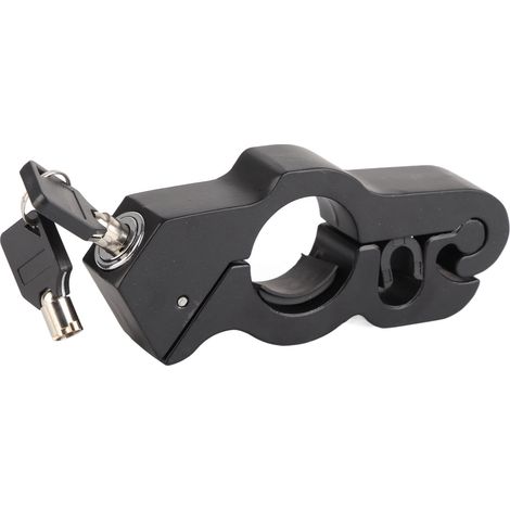 Antivol noir pour guidon de moto, scooter ou vélo, en alliage d'aluminium. (1/5)