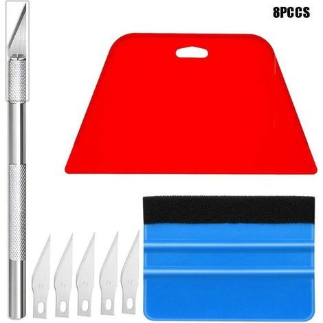 8-Piece Wallpaper Smoothing Tool Kit, Vinyl Squeegee, Felt Squeegee, Vinyl Film Cutting Tool, Car Window Film Covering Tool Kit - LIAIKI