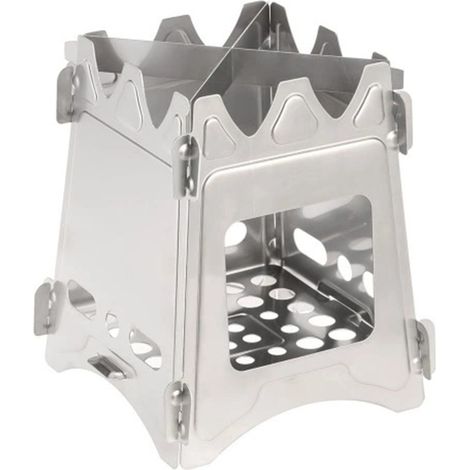 Estufa de leña plegable para camping y picnics, compacta y portátil + acero inoxidable + ligera (2 kg) + envío rápido + regalo natural