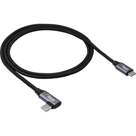 Cable USB tipo C / USB tipo C en ángulo de 1 m AK-USB-54 60W trenzado