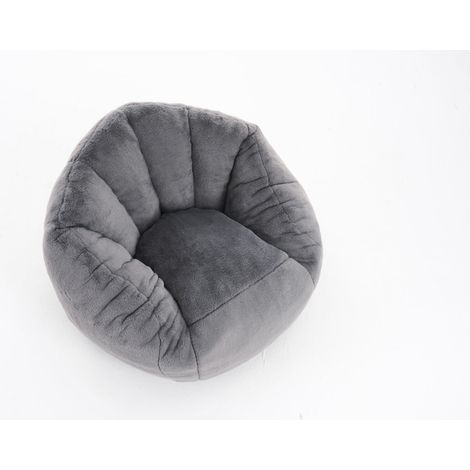 CHICFURN Poltrona a sacco per bambini 75x70x52 cm poliestere grigio chiaro