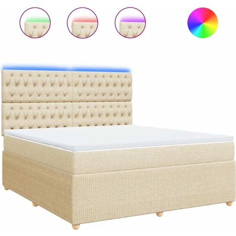 Maison Exclusive - Boxspringbett mit Matratze Creme 180x200 cm St (1/5)