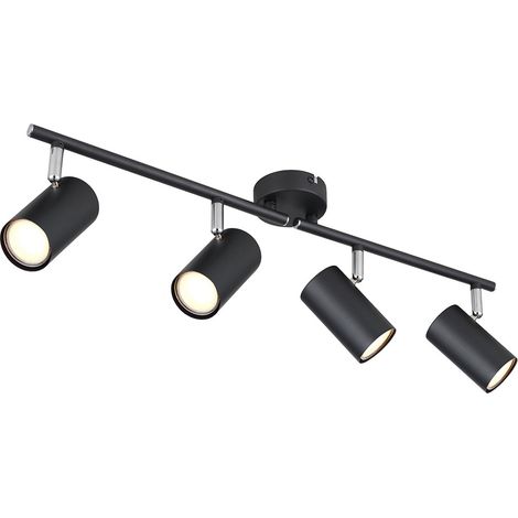 Deckenlampe Spot 4 flammig Deckenstrahler weiß Deckenleuchte Wohnzimmer mit schwenkbaren Spots, Metall, 4x GU10, LxBxH 56x6x12