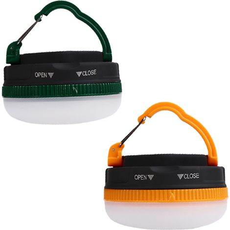 Lampe de tente multifonctionnelle, idéale pour la randonnée, les voyages en voiture, les voyages à domicile et les voyages universitaires modèles à piles disponibles en vert et jaune (1/5)