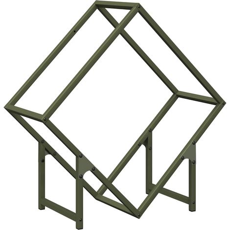 Maison Exclusive - Leñero verde oliva 60x25x60 cm Acero laminado