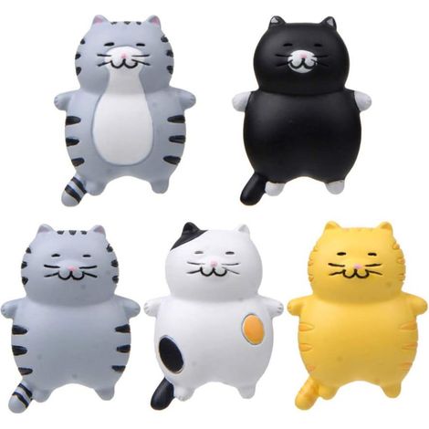 Lot de 5 aimants pour réfrigérateur en forme de chat, parfaits pour décorer tableaux blancs, calendriers et autres objets de décoration pour enfants. (1/5)
