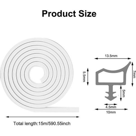 1 Joint d'isolation,PVC haute qualité,isolation thermique et acoustique,anti-courant d'air,pour porte intérieure et entrée (1/5)