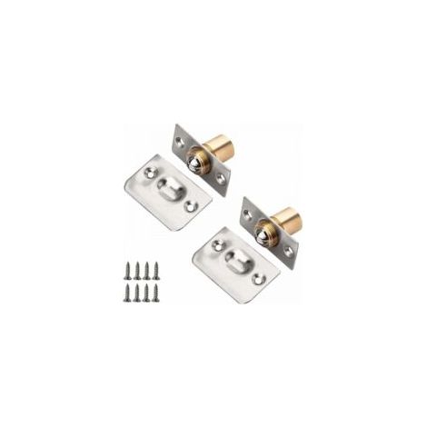 2 PiècesAcier Inoxydable Fermoir Loquet Bille pour Porte Loquet Bille Réglable Roller Ball Meubles Loquet de Porte avec Vis pour la Maison - Universels et Durables