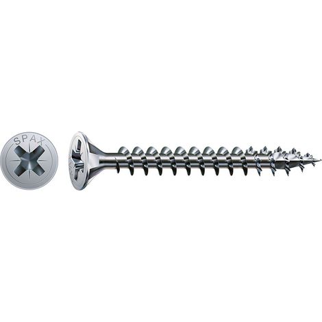 Boîte de 100 unités de vis à bois à tête plate en Wirox 4,0x16mm Spax