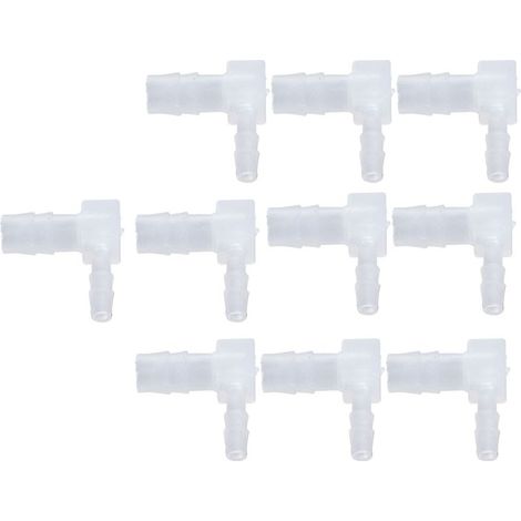 10 Pièces Coude 90° Plastique Réducteur 8x4mm pour Tuyauterie, Raccords Jonctions en L (1/5)