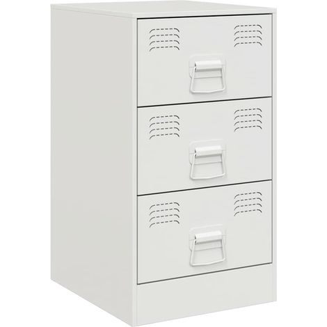 Maison Exclusive - Nachttisch Weiß 34,5x39x62 cm Stahl
