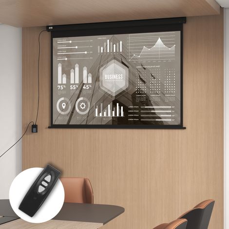 89-Zoll-Projektionsleinwand, 4:3-Format, verstellbar mit Fernbedienung, 171 x 130 cm, Schwarz