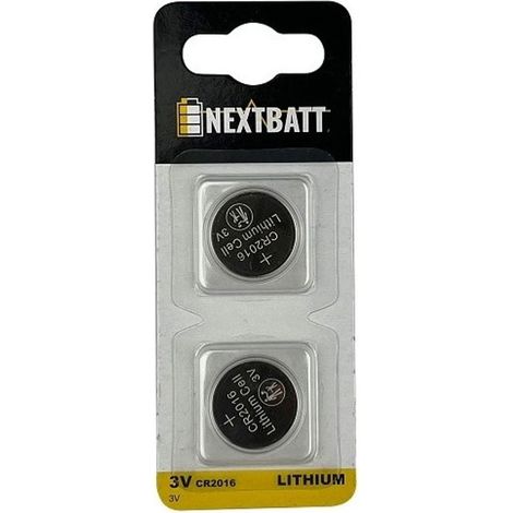 NextBatt Pile bouton CR2016, 3V - paquet de 2