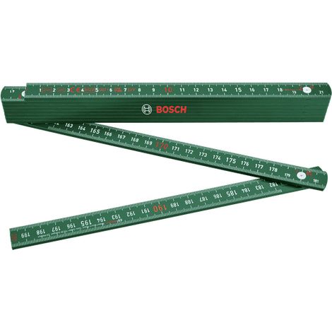 Bosch Maßstab 2m (Zollstock, glasfaserverstärktes Nylon, metrische Skala, 10 Segmente) (1/5)