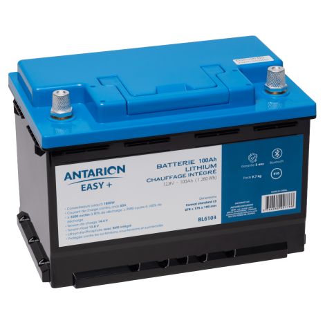 Batterie Lithium Antarion 100ah Chauffage Batterie Lithium 100ah Bluetooth Chauffage L3 - Antarion Easy +
