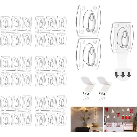 36 Crochets Adhésifs, Transparent, Charge 500g, Sans Percer, Pour Guirlande Lumineuse (1/5)