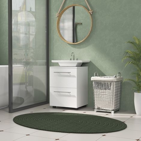 Bad-Unterschrank mit Schublade, 41,5 x 35,5 x 59 cm, weiß OKMYHOME (1/5)