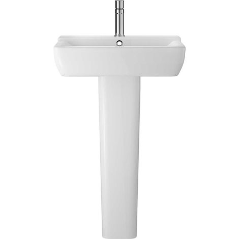 Hudson Reed Arlo Basin with Full Pedestal 550mm Wide - 1 Tap Hole