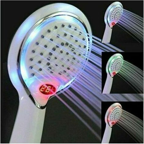 LED Shower Head, 3 Colours Temperature Control Shower Head, LED Temperature Control Shower Sprayer (1/5)