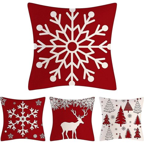 Housses de coussin de Noël - Décorations de Noël - Housses de coussin décoratives - Taies d'oreiller festives - Décorations de Noël (1/5)