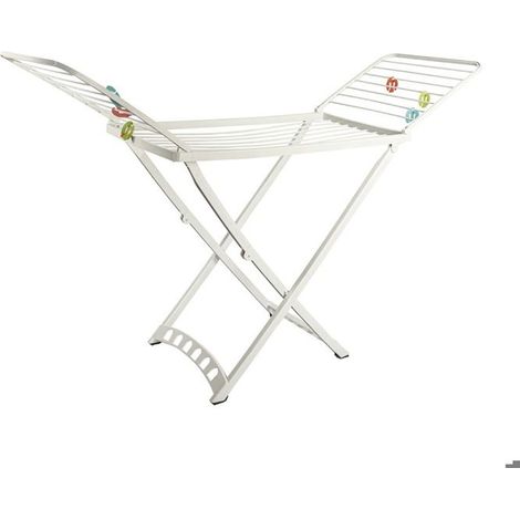 Étendoir à linge pliable à Ailes Latérales avec 6 Clips de Séchage pour Chaussettes-Hauteur 100 x Longueur 170 x Profondeur 55cm (1/5)
