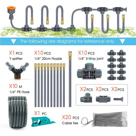 (E-10m) Buse d'irrigation flexible en laiton avec réglage rotatif à 360° (1/4'') - Système d'arrosage automatique par atomisation - Connexion rapide (1/5)