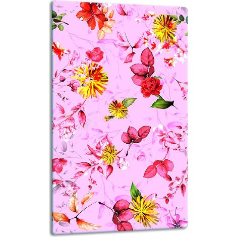 TABLERO DE MESA CON PANEL DE CRISTAL DE 30x52 CM, DISEÑO DE FLORES (1/5)