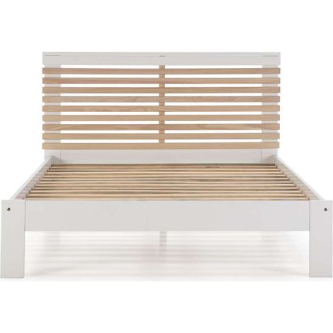Cama para dormitorio matrimonio Xana acabado blanco. Para colchón 140x190 cm. (1/5)