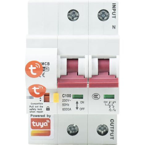 Interruttore differenziale intelligente PNI SafeHome PT802P WiFi, 3P, 100A, controllo Internet, applicazione mobile Tuya Smart