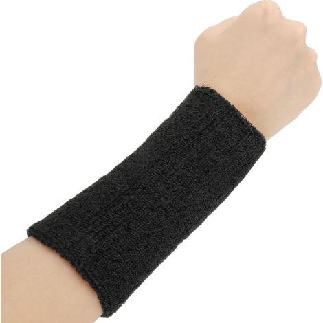Muñequera deportiva elástica de 15 cm en esponja repelente al agua, muñequera deportiva larga de algodón, adecuada para entrenamiento, fútbol, baloncesto, tenis, fitness y juegos de rol. (1/5)