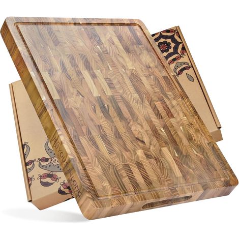 Planche à découper épaisse en bois acacia et chêne
