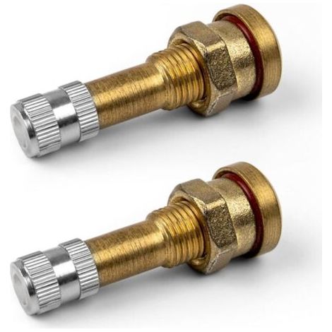 2 pcs Valve Pneu sans Chambre, V3-20-1 Travers Valve de Pneu Tige, 45mm, Adaptateur de Valve en Cuivre Pur, Facile Installer, pour dans Bus, Camions (1/5)