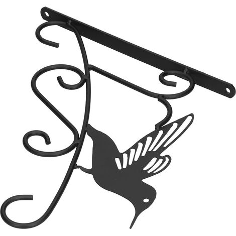Wandhalterung aus Eisen mit dekorativen Haken für Blumentöpfe, Körbe, Windspiele und Vogelfutterhäuschen (1/5)