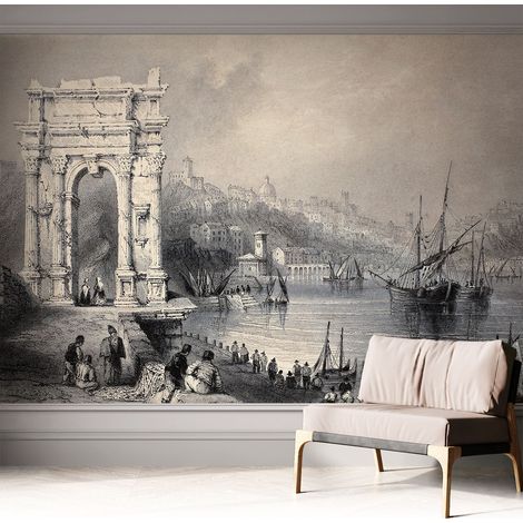 Papier peint autocollant adhésif avec motifs pour salon et chambre accessoire stylé pour votre intérieur Paysage marin 312x219 cm (1/5)
